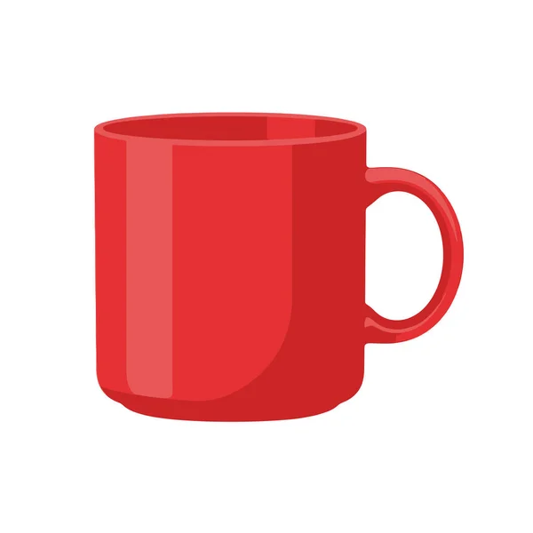 Kahve ya da çay için canlı kırmızı kupa. Beyaz arka planda izole edilmiş. Rahat bir sabah ritüeli ve konforu için mükemmel.