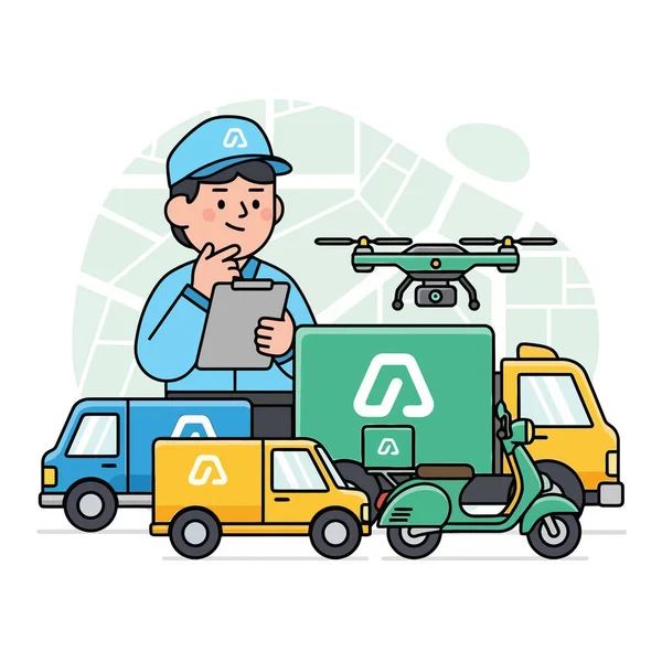 Teslimat yöneticisi İHA, kamyon ve scooter ile verimli rotalar planlıyor