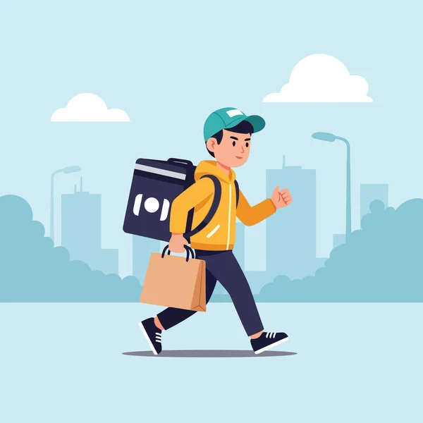 Adanmış kurye hızla ve verimlilikle paketleri teslim etmek için şehirde yarışıyor.