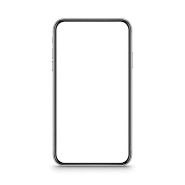 Uygulama ekranı için boş beyaz ekranlı şık modern akıllı telefon modeli