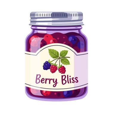 Kavanozda ev yapımı böğürtlen reçeli. Kahvaltı ya da tatlı ikram için mükemmel.