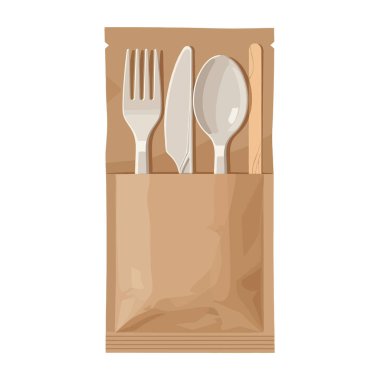 Çevre dostu Kraft kağıt ambalajında kullanışlı tek kullanımlık çatal bıçak seti