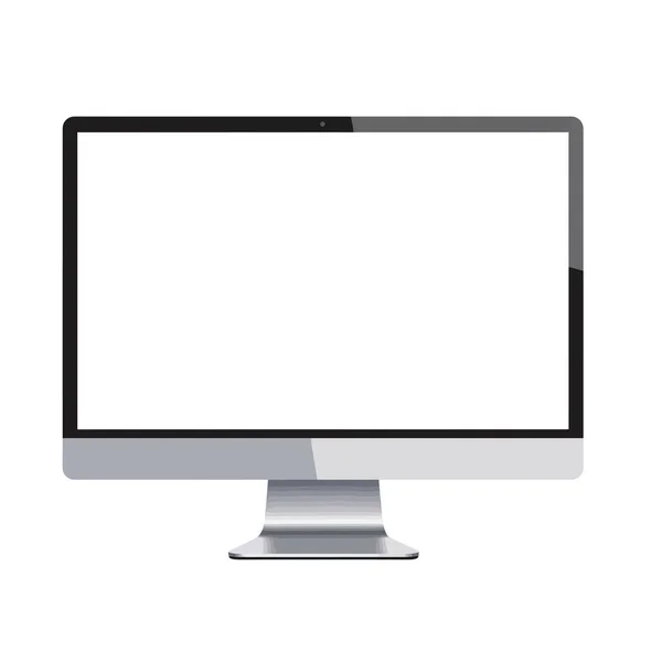 Tasarımınız için boş beyaz ekranlı parlak modern masaüstü bilgisayarı