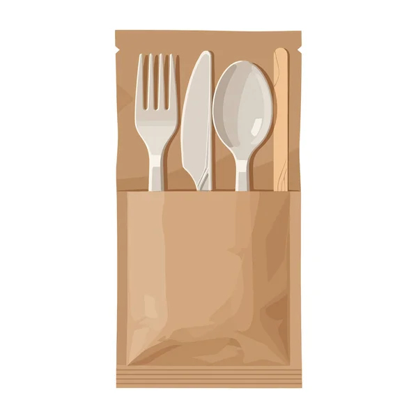 Çevre dostu Kraft kağıt ambalajında kullanışlı tek kullanımlık çatal bıçak seti