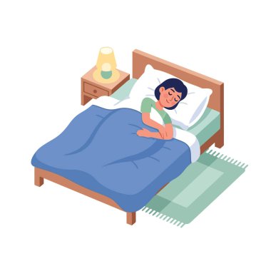 Huzurlu bir kadın geceleri yumuşak ışıkla mışıl mışıl uyuyor.