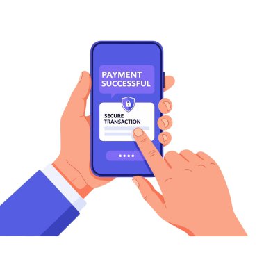 Güvenli cep telefonu ödemesi akıllı telefondan uygun alışveriş için başarılı