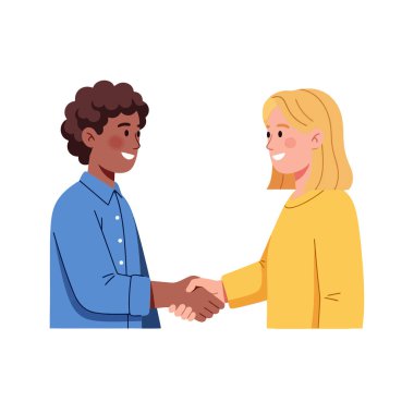 Kendine güvenen farklı profesyoneller başarılı bir iş anlaşmasını mühürlemek için el sıkışıyor.