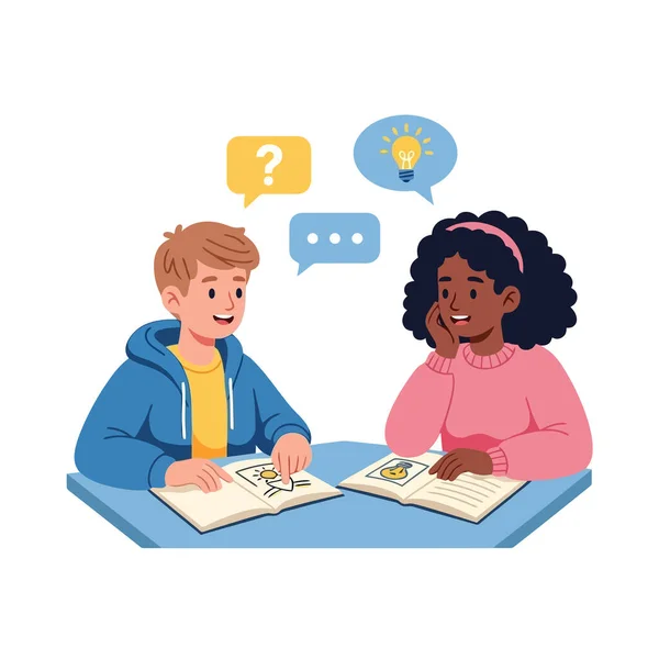 Çocuklar işbirliği yapıyor, fikirleri paylaşıyor ve sorunları birlikte çözüyorlar.