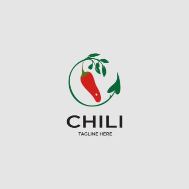 Chili logo tasarımı eşsiz Premium Vektörü
