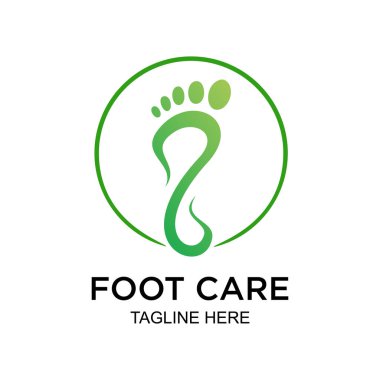 Ayak bakımı logosu basit bir konsept Premium Vektörü