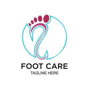 Ayak bakımı logosu basit bir konsept Premium Vektörü
