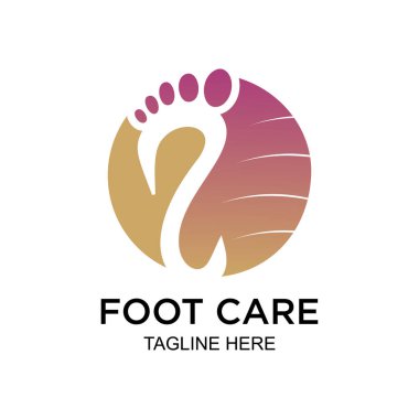 Ayak bakımı logosu basit bir konsept Premium Vektörü