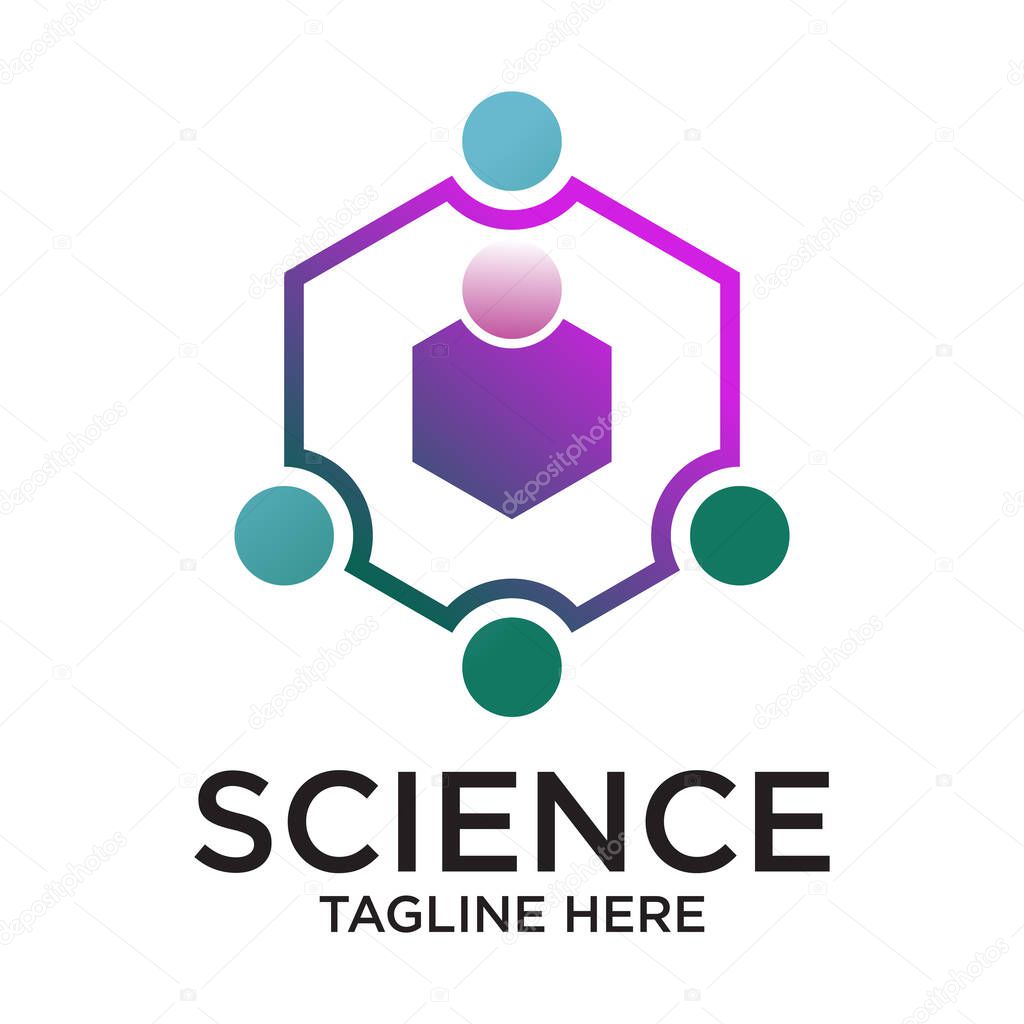 Science logo design simple concept Premium Vector