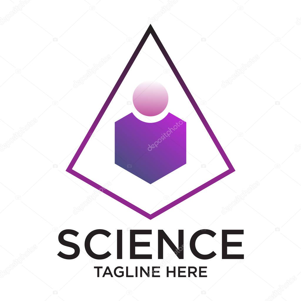 Science logo design simple concept Premium Vector