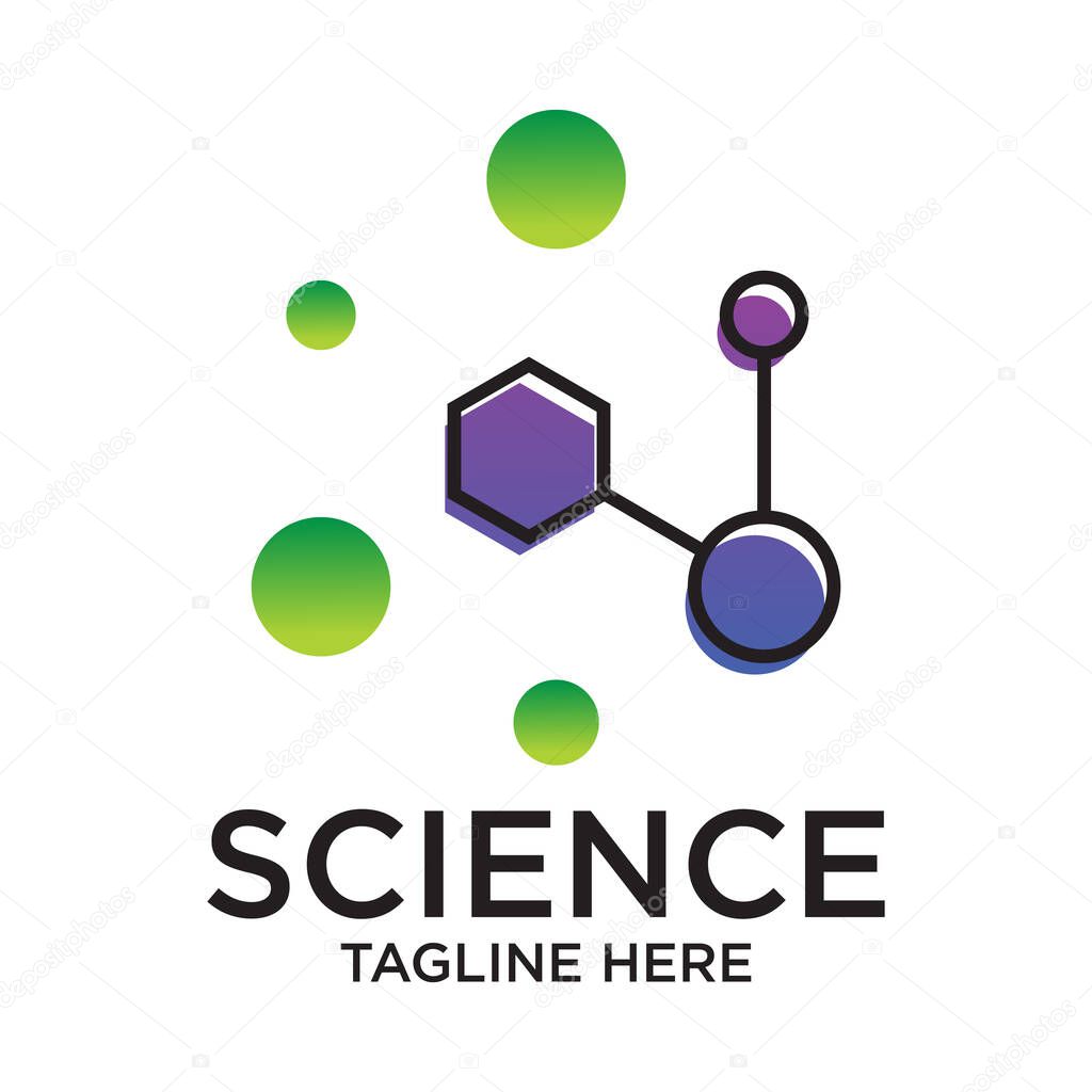 Science logo design simple concept Premium Vector