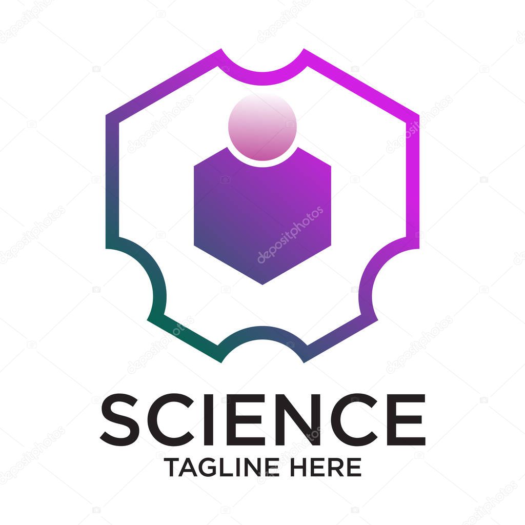 Science logo design simple concept Premium Vector