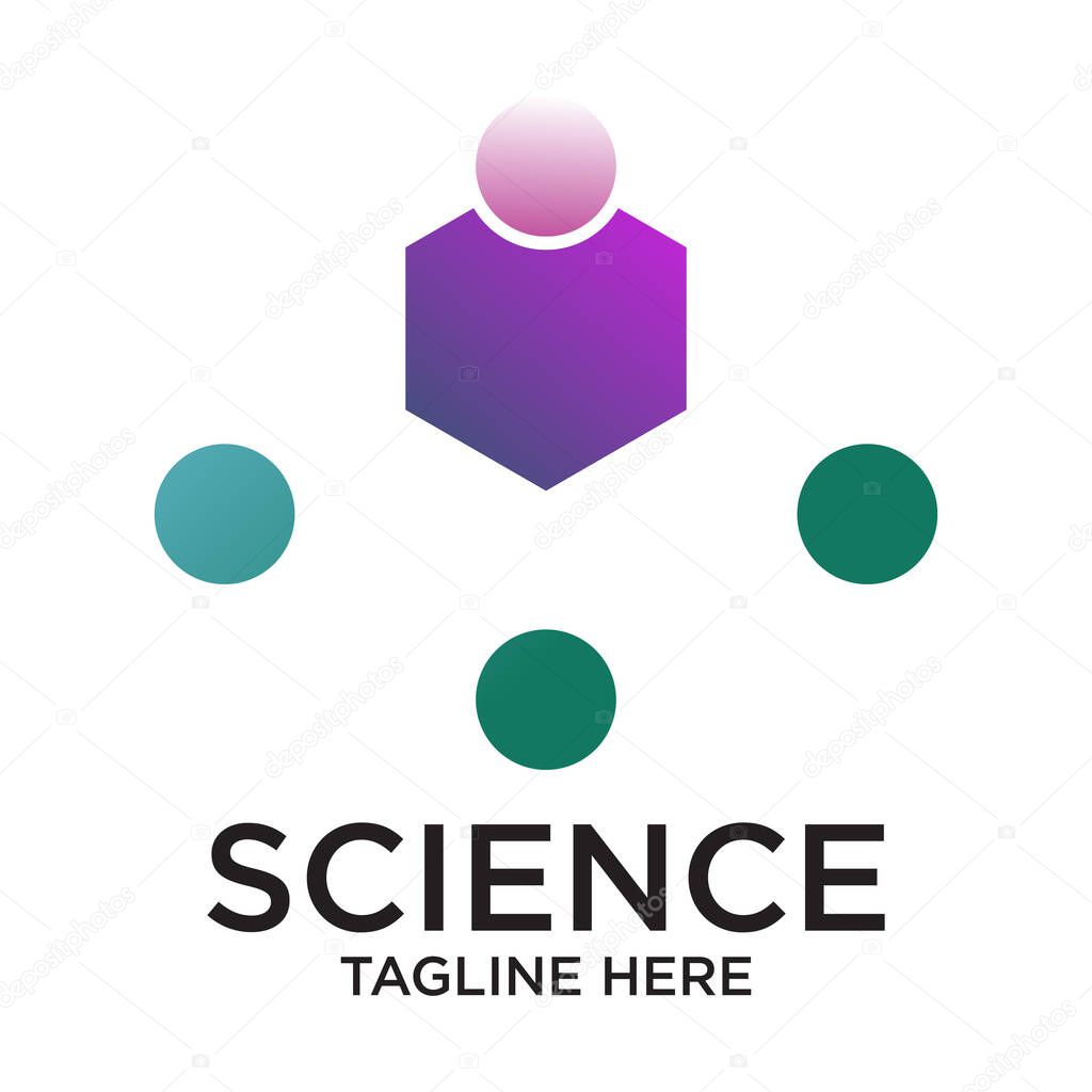 Science logo design simple concept Premium Vector