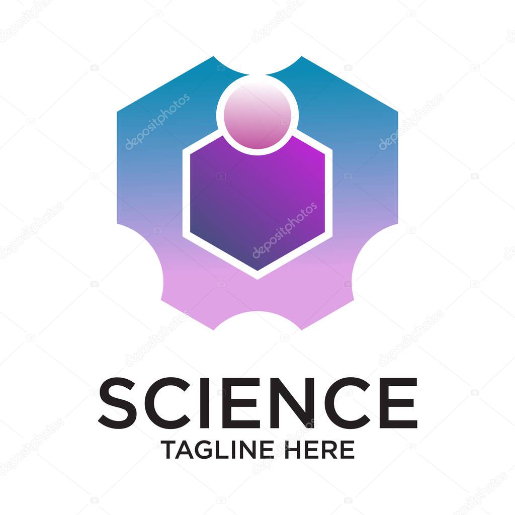 Science logo design simple concept Premium Vector