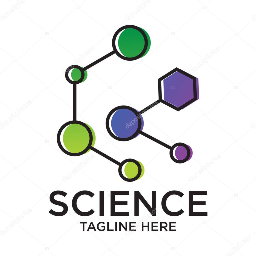 Science logo design simple concept Premium Vector