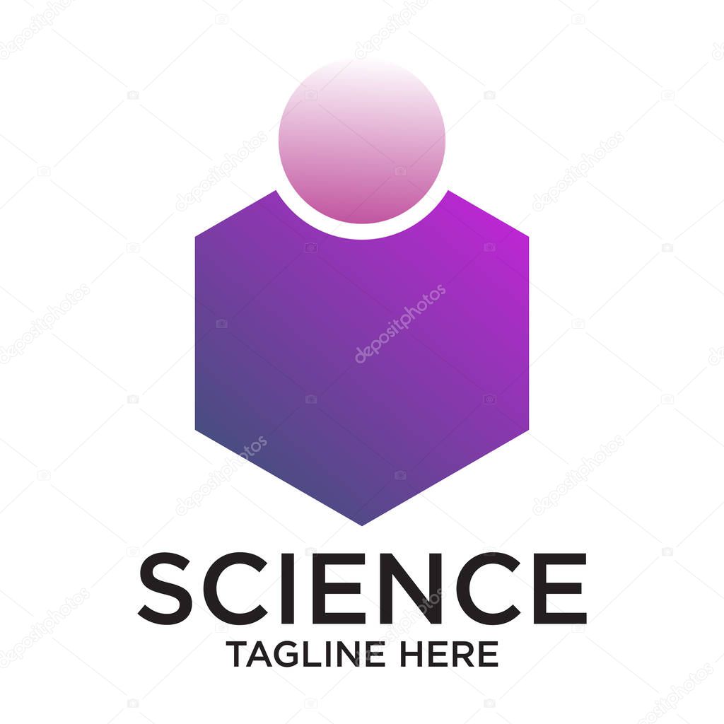 Science logo design simple concept Premium Vector