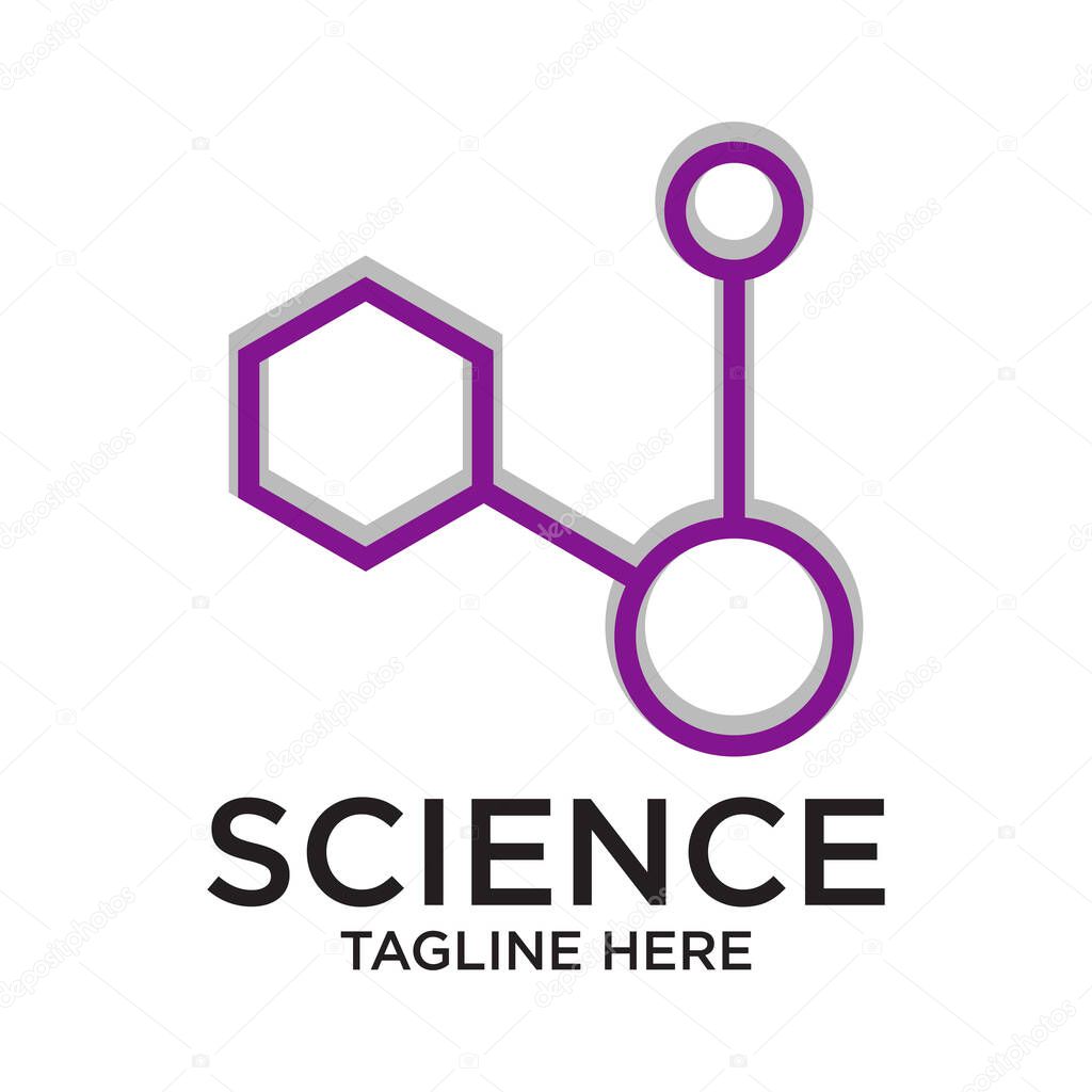 Science logo design simple concept Premium Vector