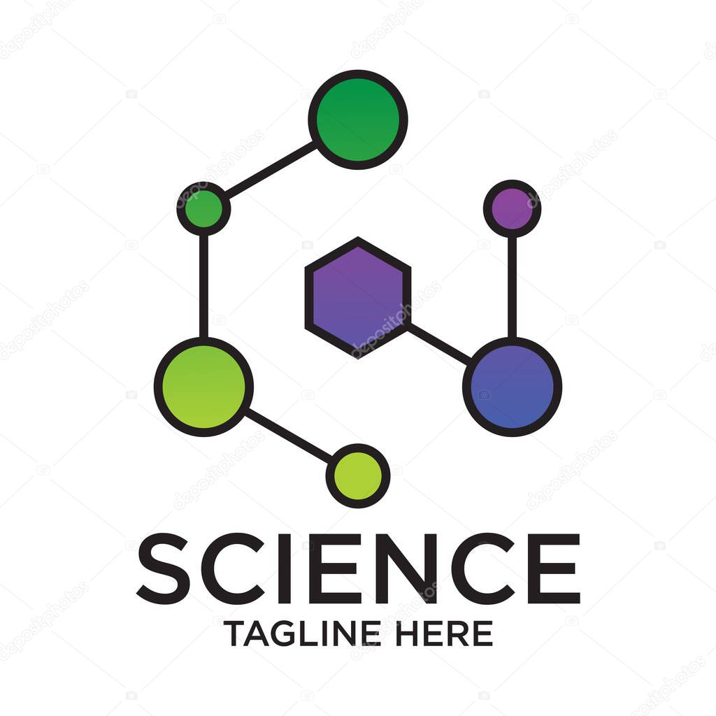 Science logo design simple concept Premium Vector