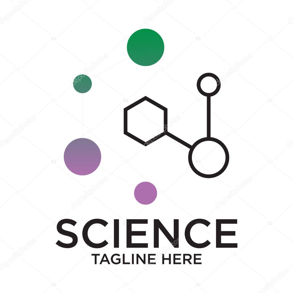 Science logo design simple concept Premium Vector