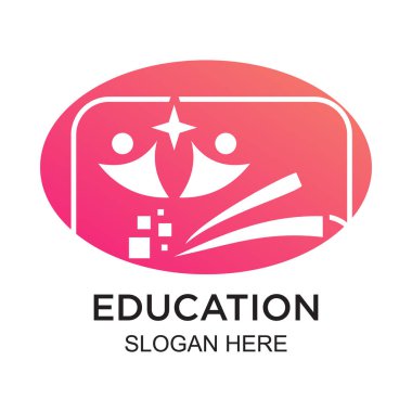 Eğitim logosu basit bir kavram olan Premium Vektörü 'ne karşılık verir