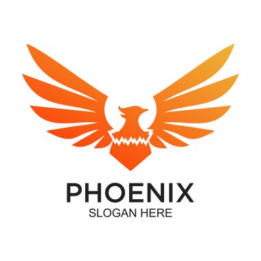 Phoenix logo tasarımı basit Premium Vektörü konsepti