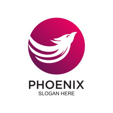 Phoenix logo tasarımı basit Premium Vektörü konsepti