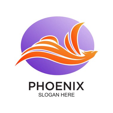 Phoenix logo tasarımı basit Premium Vektörü konsepti