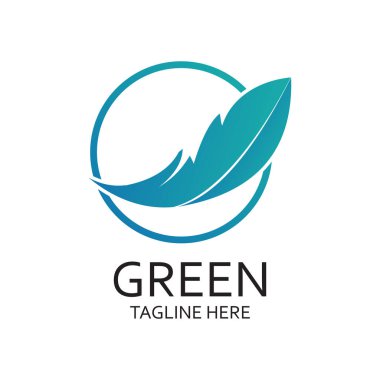 Yeşil logo tasarımı basit konsept Premium Vevtor