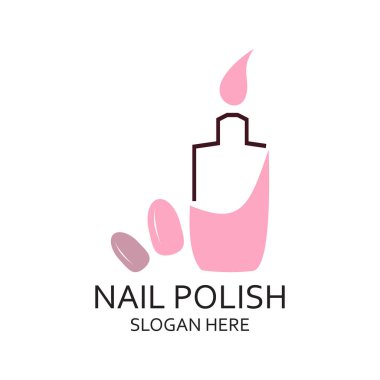 Tırnak cilası logosu basit konsept Premium Vektörü