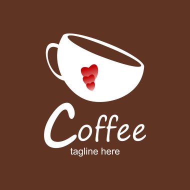 Kahve logosu tasarımı basit Premium Vektör