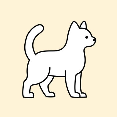 Bir kedinin minimum çizgi vektörü. Dekor, poster ve yaşam tarzı projeleri için zarif ve dengeli tasarım ideali