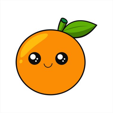 Bu, büyük parlak gözleri ve tatlı bir gülümsemesi olan sevimli bir portakal meyvesi karakterinin hoş bir çizimi yeşil saplı ve yapraklı canlı bir turuncu renge sahip ve cazibesini artırıyor tasarım temiz ve modern, onu vario için mükemmel kılıyor.
