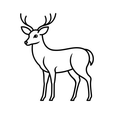 Basit ama zarif bir geyik çizimi zarif bir şekilde duran bu vektör illüstrasyonu, temiz çizgileri ve minimalist estetiği olan vahşi yaşamın güzelliğini ve görkemini gösteriyor.
