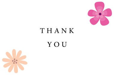 Beyaz arka planda ince çiçek aksanları içeren şık bir teşekkür kartı. Minnettarlık için mükemmel. Bu zarif tasarım zarif çiçeklerle temiz bir tipografiyi karıştırarak sofistike bir mesaj veriyor..