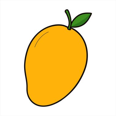 Basit ama canlı bir illüstrasyon olgun bir mangoyu içerir. Mango parlak, çekici sarı bir renkle tasvir edilir ve pürüzsüz bir dokusu vardır ve yemeye hazır olduğunu gösterir. Tepesine küçük yeşil bir yaprak iliştirildiğinde taze taze bir dokunuş eklenir.