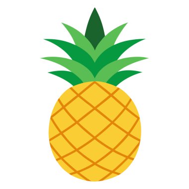 Bu bir ananasın temiz ve cezbedici bir çizimi tasarım desenli parlak sarı bir meyve ve canlı yeşil yapraklardan bir taç içeriyor ananas basitleştirilmiş bir çizgi film tarzıyla tasvir ediliyor ve çeşitli yaratıcılık için ideal hale getiriliyor.