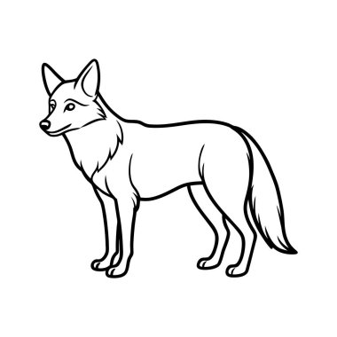 Bu bir tilki anahatının minimalist bir vektör çizimi. Görüntü, basit ama zarif bir duruş içinde duran bir tilkinin parlak siyah ve beyaz tasarımını içeriyor. Hayvan severler için mükemmel bir poz. 