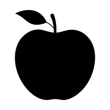 Bu resim, bir elmanın saf beyaz bir zemine karşı saf ve zarif bir siluetini gösteriyor. İnce bir gövde ve tek bir zarif kıvrımlı yaprak ile tamamlanmış elma hem minimalist hem de yüksek kontrastlı bir görüntü yaratıyor.