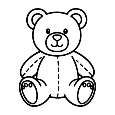 Klasik bir oyuncak ayının büyüleyici bir çizimi çeşitli yaratıcı projeler için mükemmeldir. Bu basit ama cezbedici illüstrasyonda, yuvarlak başlı, küçük kulaklı ve tatlı işlemeli yüzü olan bir oyuncak ayı bulunur. Vücudu yumuşak bir şekilde dikişle şekillenmiştir.