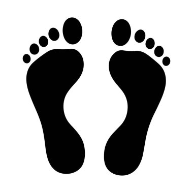 Bu görüntüde iki siyah ayak izi var. Beyaz arkaplanda belirgin bir zıtlık var. Ayak izleri belirgin ve detaylı. Kemerli ve tek ayak parmakları da dahil olmak üzere insan ayağının şeklini açıkça gösteriyor.