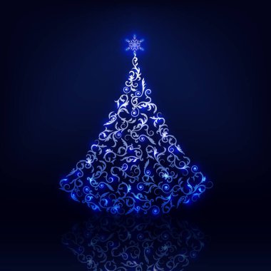 Parlayan ve yansıtan süs Noel ağacı