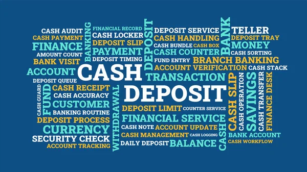 Cash Deposit Bank Word Cloud, Banking Financial cash operations and service terms