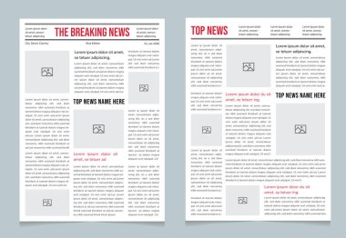 Gazete Düzeni Tasarım Şablonu Son Dakika Haber Editör Dergisi Tasarımı