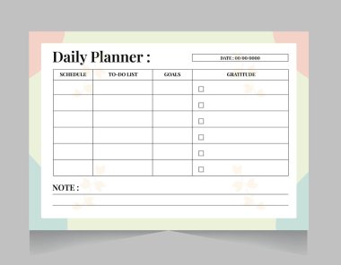 Minimalist Günlük Planlayıcı Şablonu, Yazdırılabilir Üretim Düzenleyici Düzeni