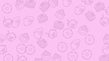 Pembe Arkaplanda Tatlı Tatlıların Kusursuz Animasyon Modeli.