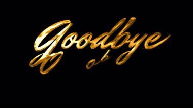 Elveda Ekim - Kara Arkaplan Altın Metin, Elveda Sonbahar Ayı.